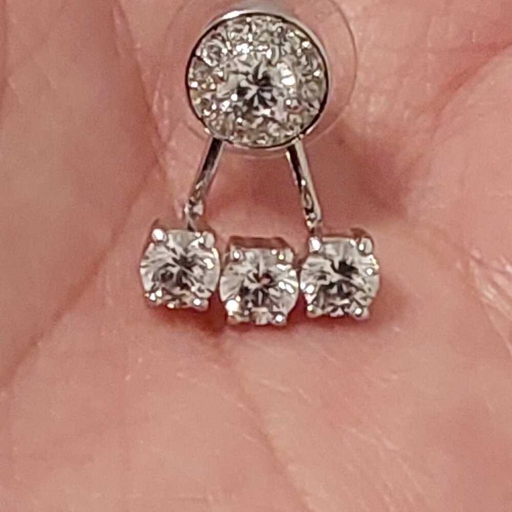 SWAROVSKI SILVER-TONE CRYSTAL EARRING JACKETS W STUD EARRINGS NEW CONDITION 2015